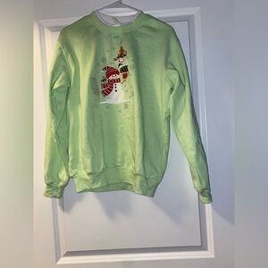 Green Snowman Sweater